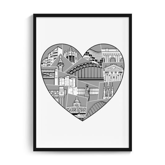 Newcastle upon Tyne & Gateshead | Heart print